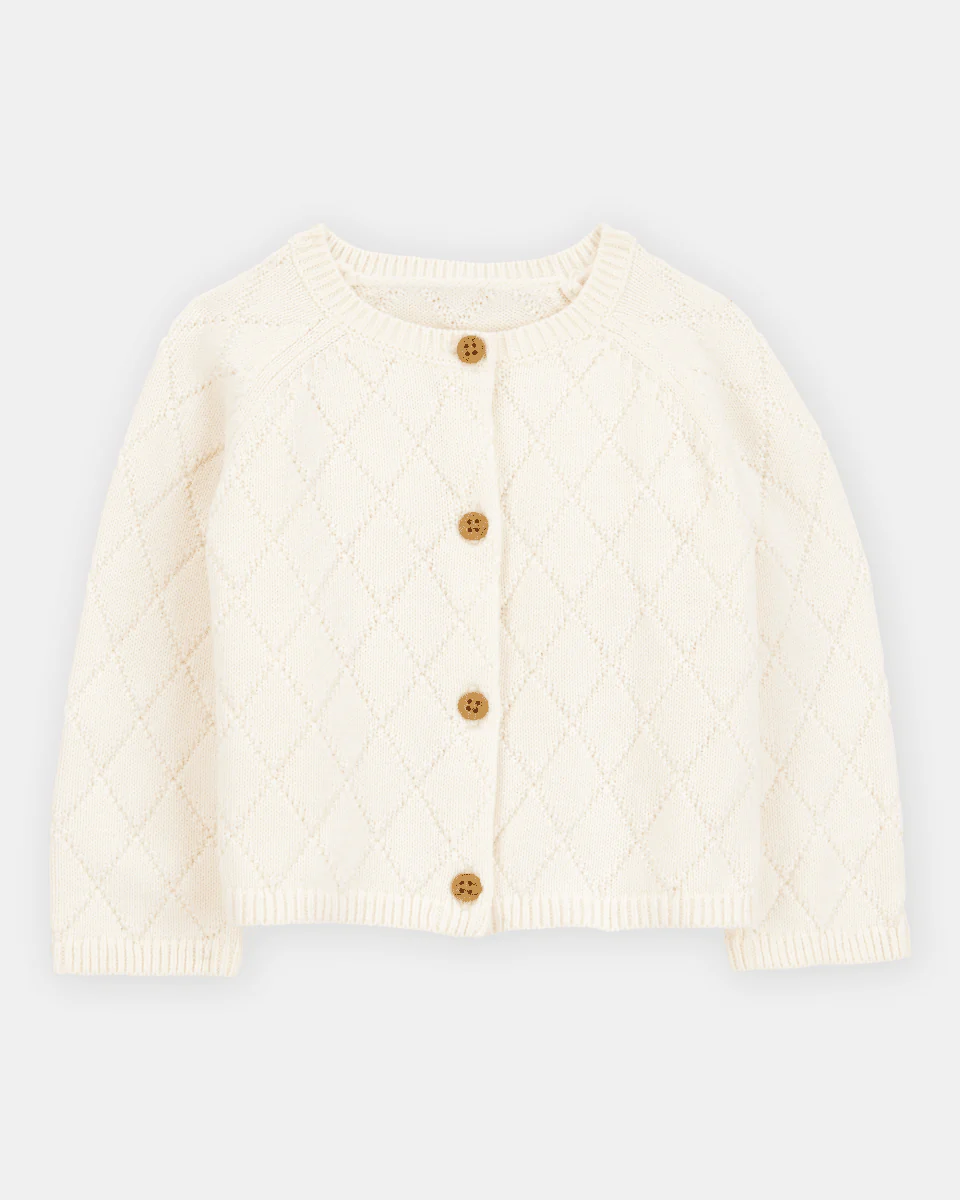 Chaqueta de punto con botones color marfil