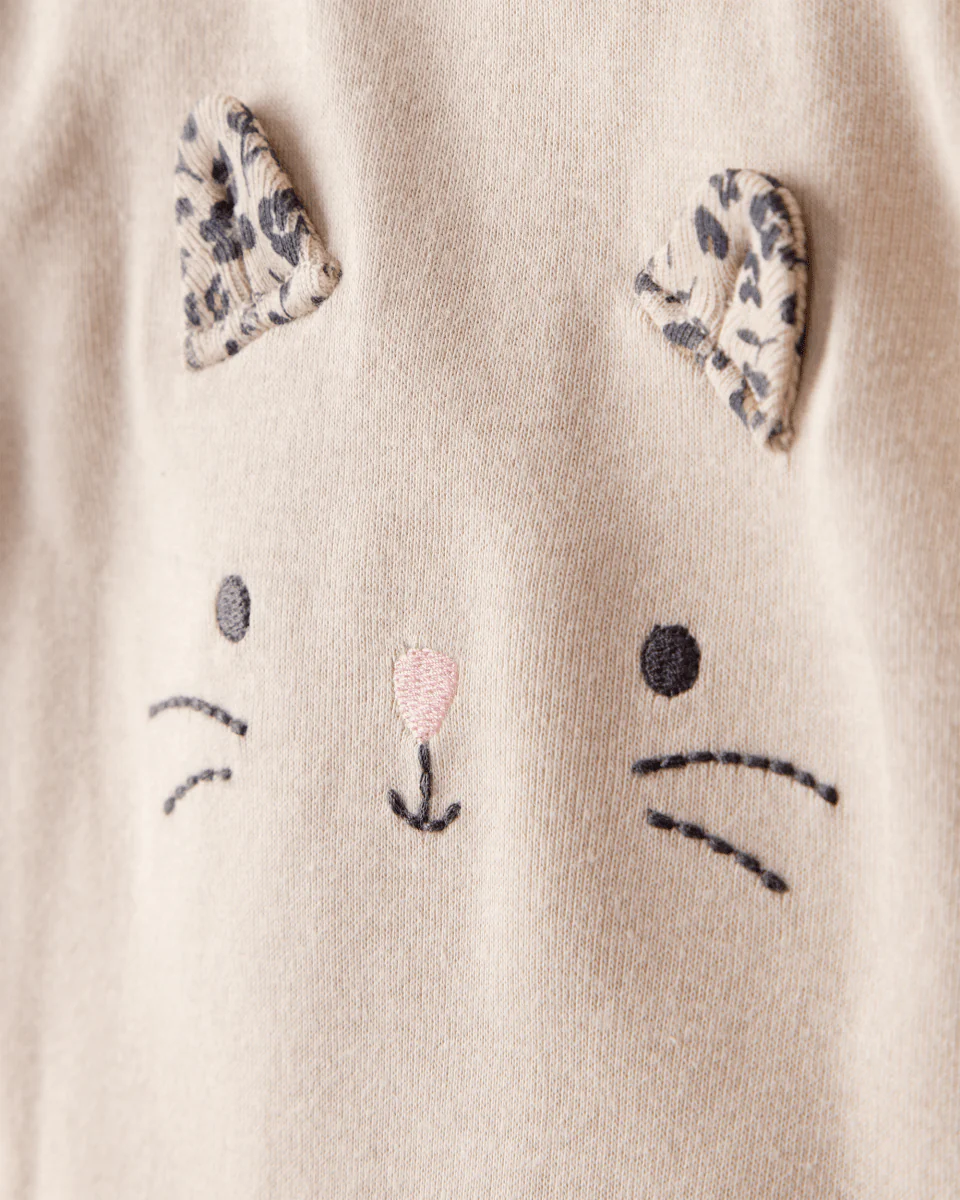 Conjunto tres piezas bodies manga larga y pantalón estampado leopardo - Image 2