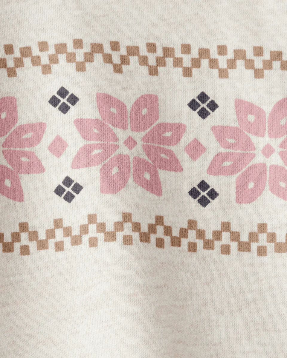 Conjunto sudadera estampado Fair Isle y pantalón marfil - Image 3