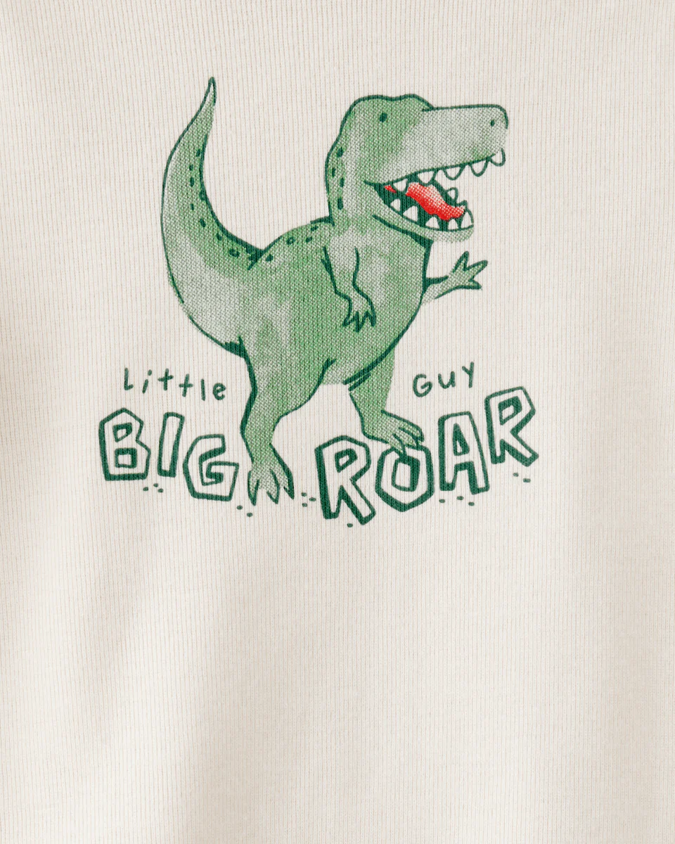 Conjunto 3 piezas cárdigan verde de dinosaurio, body y pantalón - Image 3