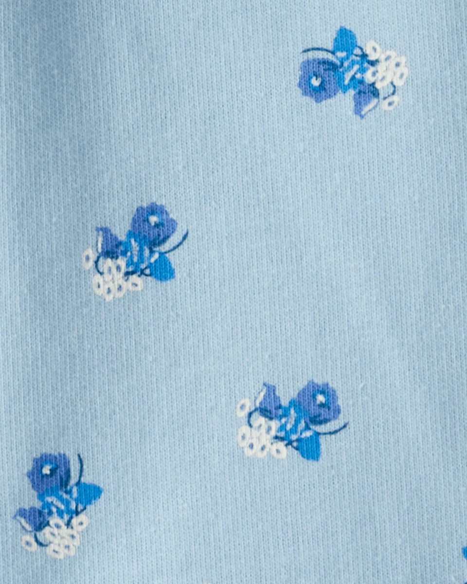 Conjunto tres piezas chaqueta de borreguito, body y pantalón floral azul - Image 4