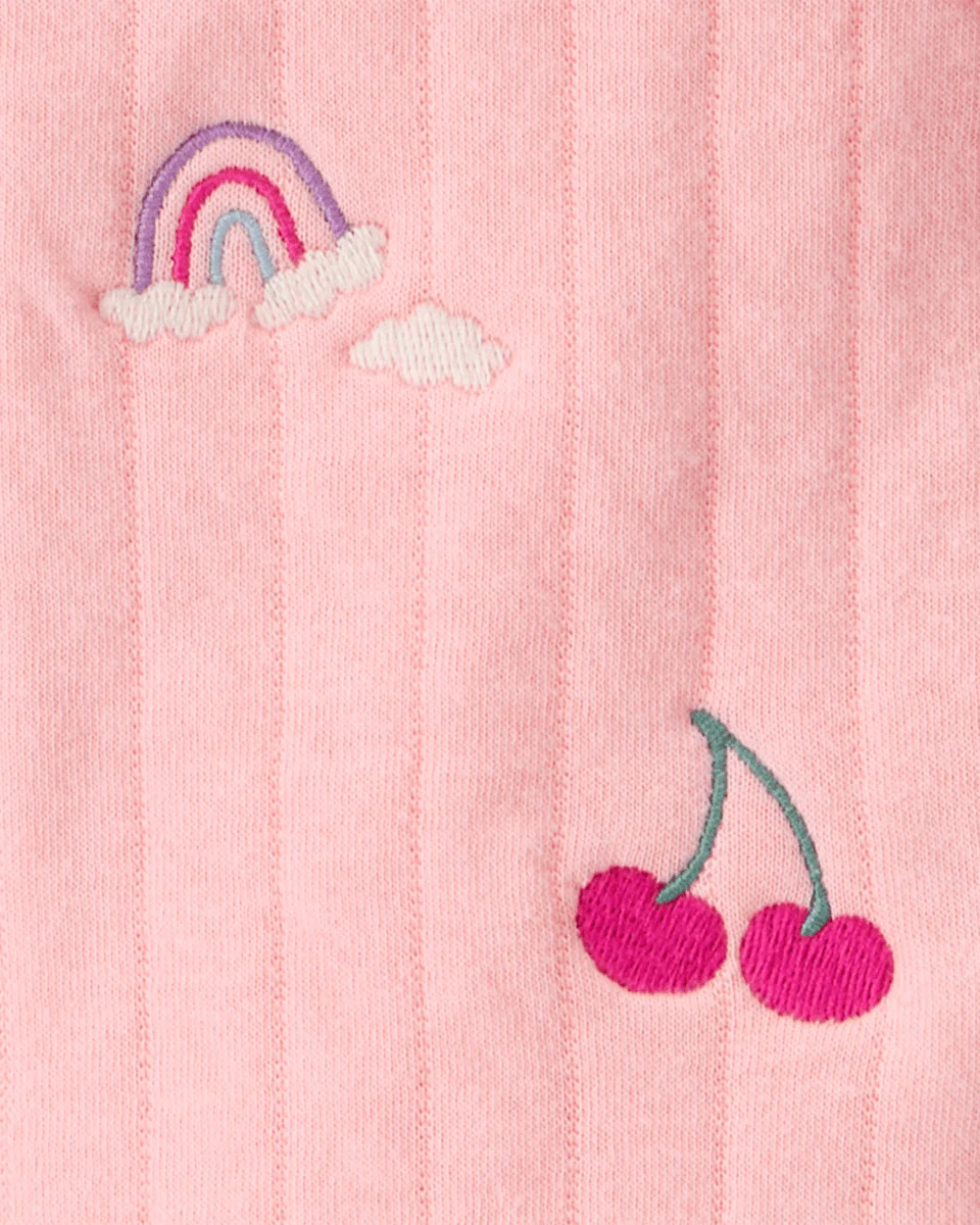 Conjunto 3 piezas con chaleco bordado de frutas - Image 4