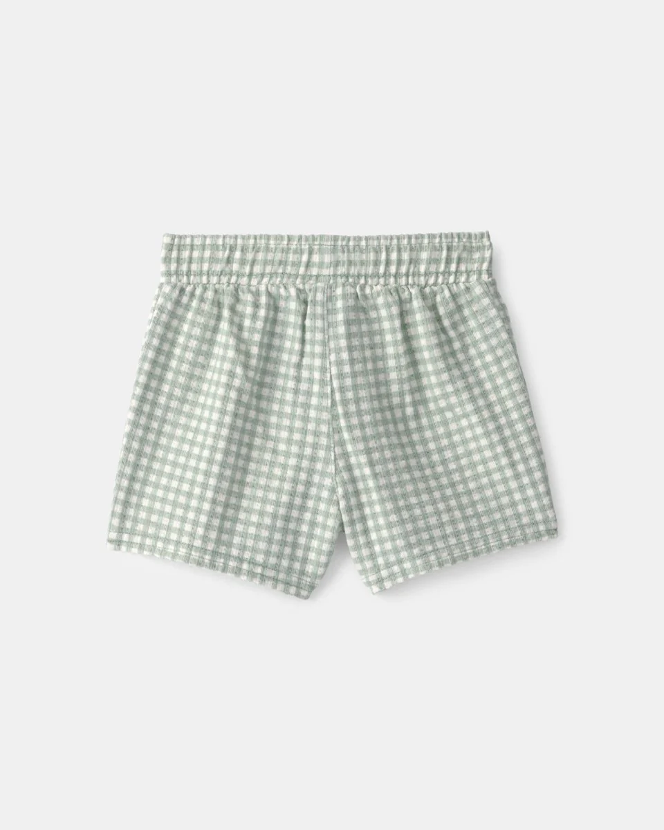 Conjunto 2 piezas camiseta de algodón y pantalón corto vichy - Image 2