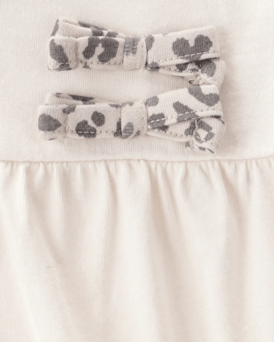Conjunto 2 piezas con body de lazos y pantalón leopardo - Image 3