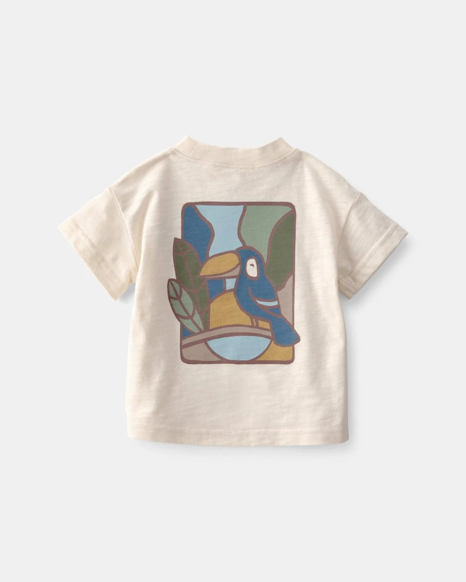 Conjunto dos piezas de algodón camisa y pantalón corto slub, diseño desierto - Image 2