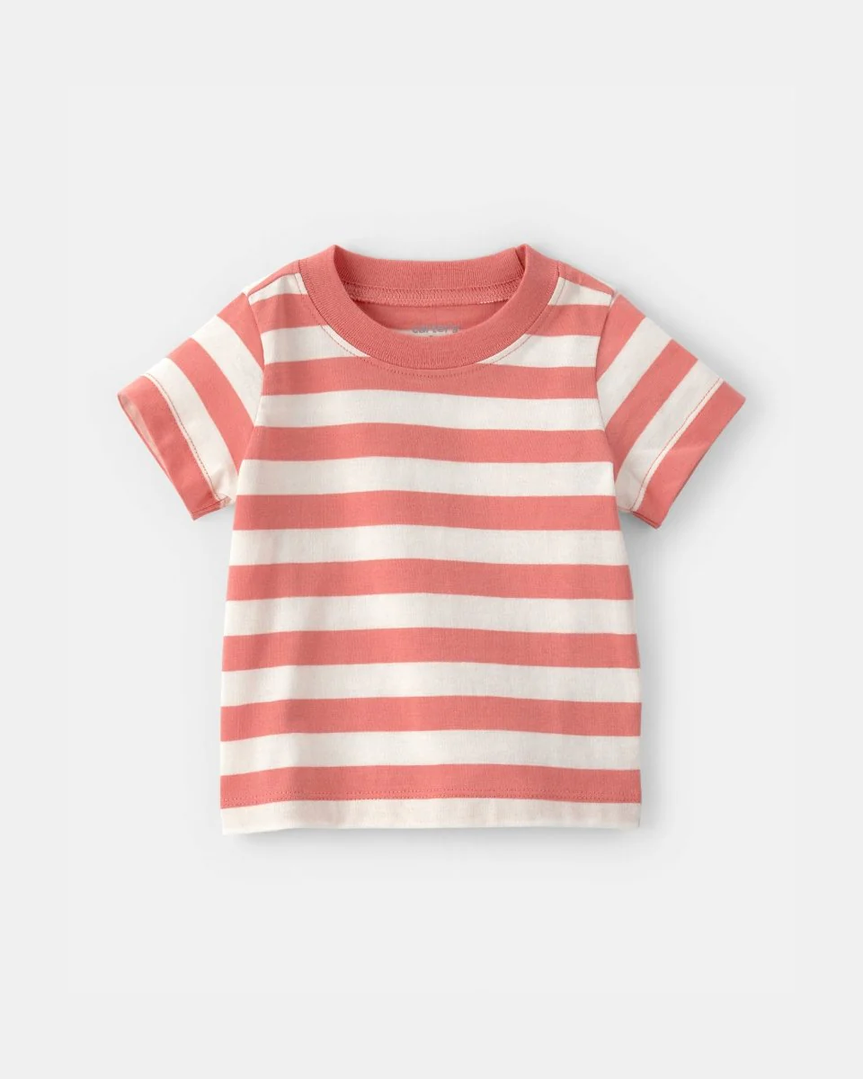 Conjunto dos piezas de algodón con peto corto y camiseta diseño a rayas naútico - Image 3