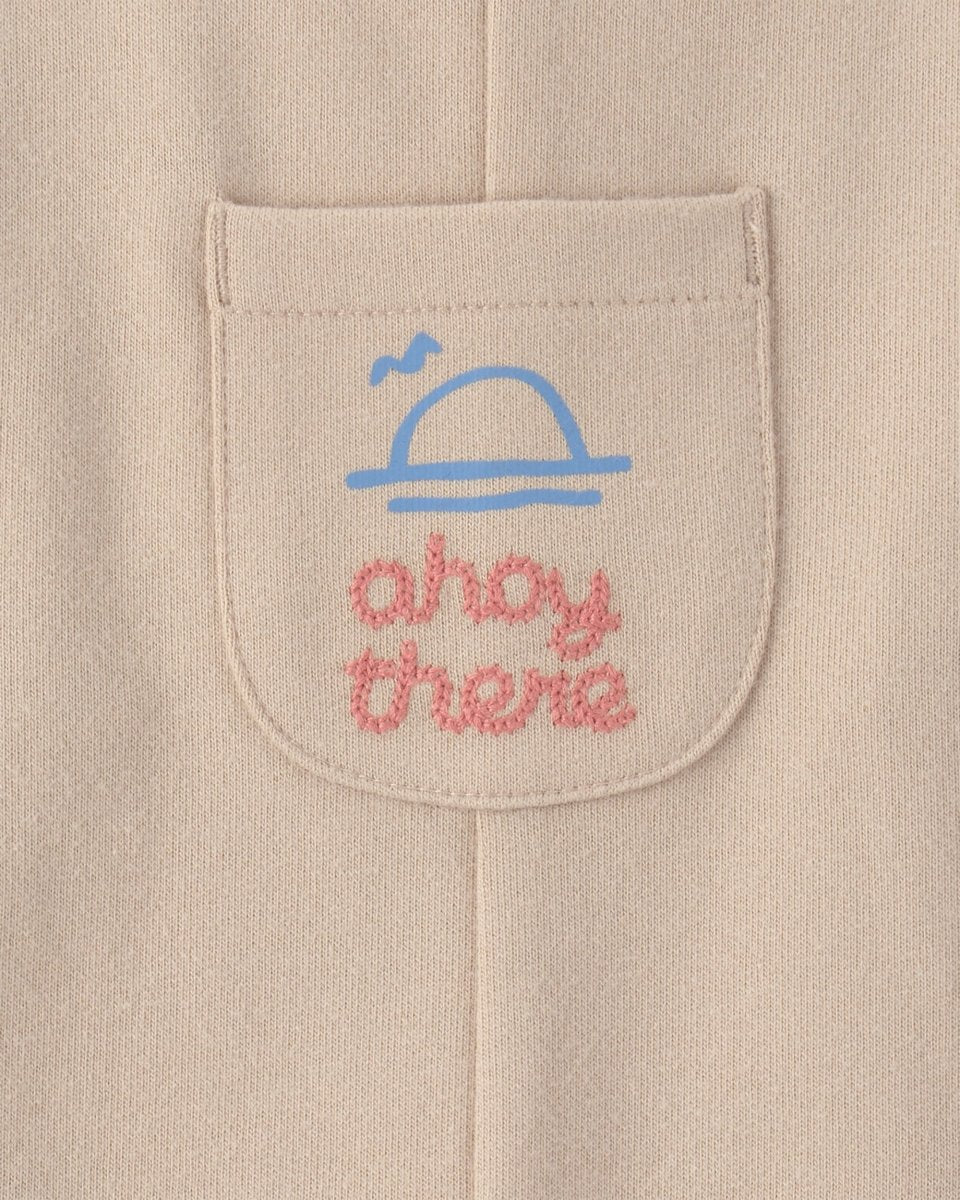 Conjunto dos piezas de algodón con peto corto y camiseta diseño a rayas naútico - Image 5