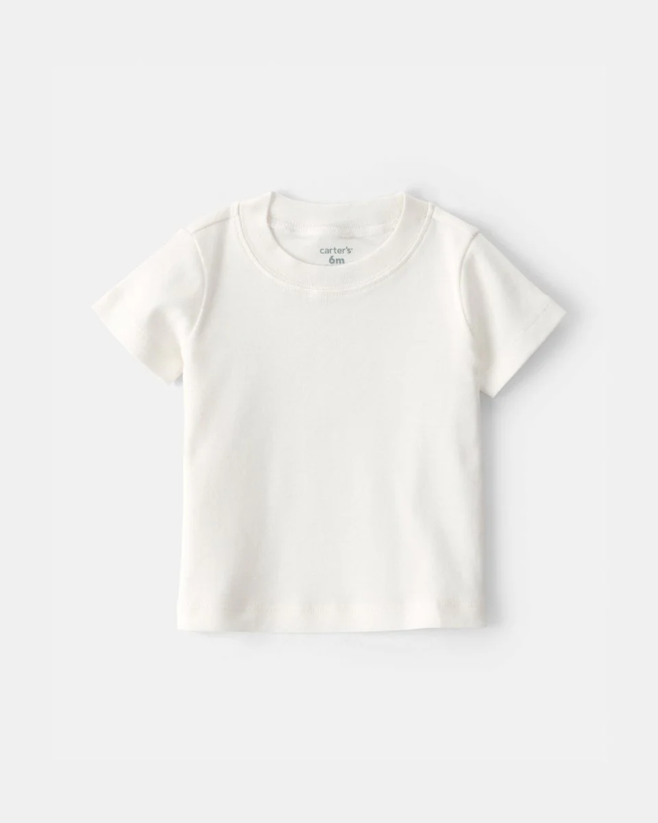 Conjunto dos piezas de lino con peto corto a rayas y camiseta azul - Image 3