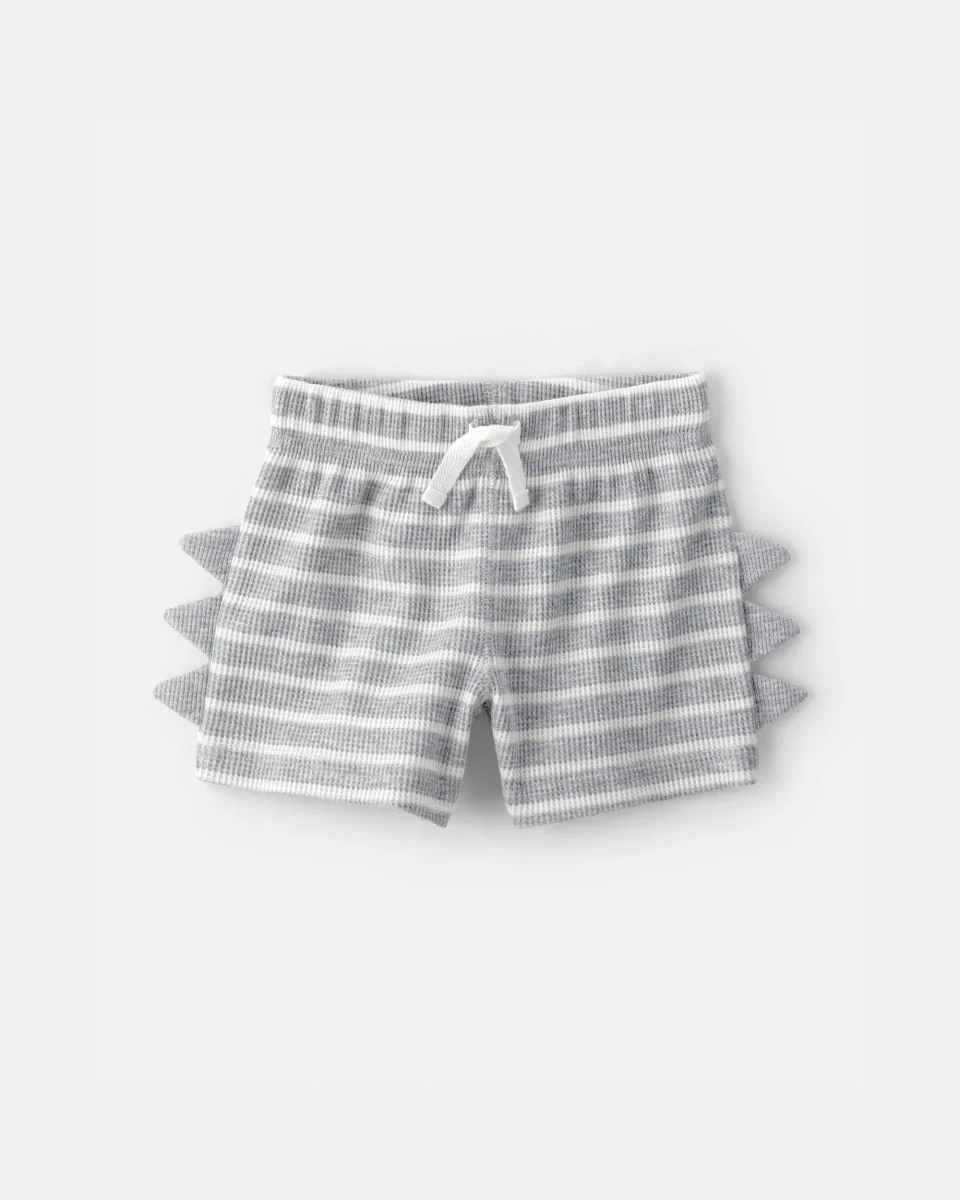 Conjunto dos piezas transpirable body y pantalón corto a rayas, diseño dinosaurio - Image 2