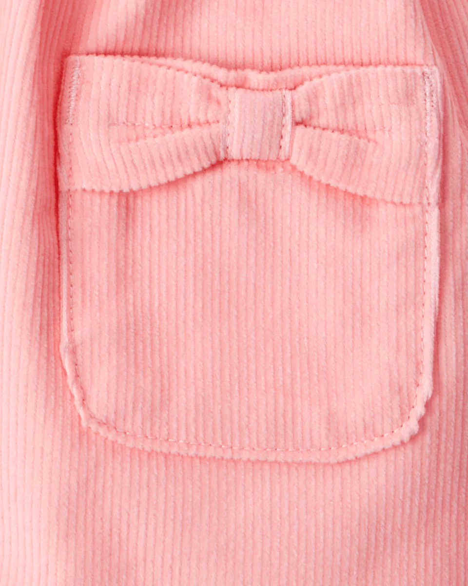 Conjunto 3 piezas con vestido jumper coral y lazos - Image 4