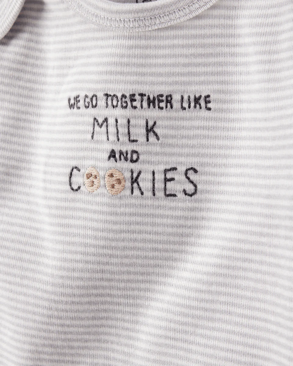 Conjunto tres piezas pantalón y dos bodies diseño galletitas - Image 3