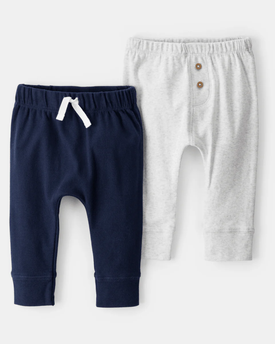 Pack 2 pantalones de algodón, distintos diseños