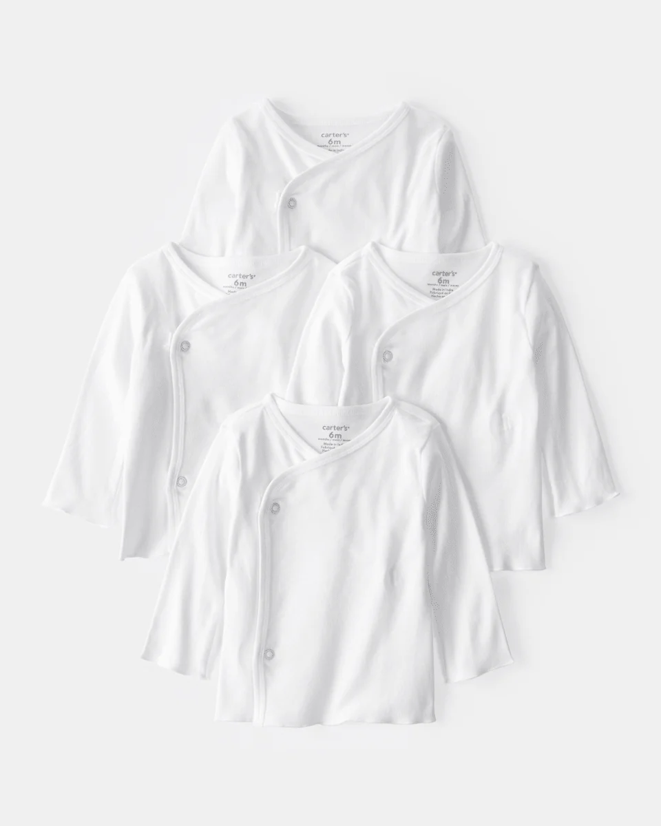 Pack cuatro batitas con diseño blanco liso