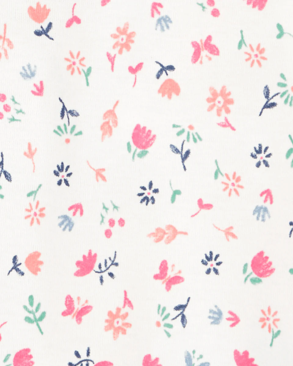Pack de cinco bodies de manga corta en rosa y gris con estampado floral - Image 5