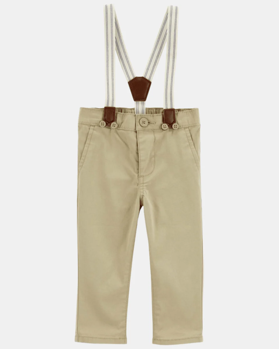 Pantalón caqui con tirantes