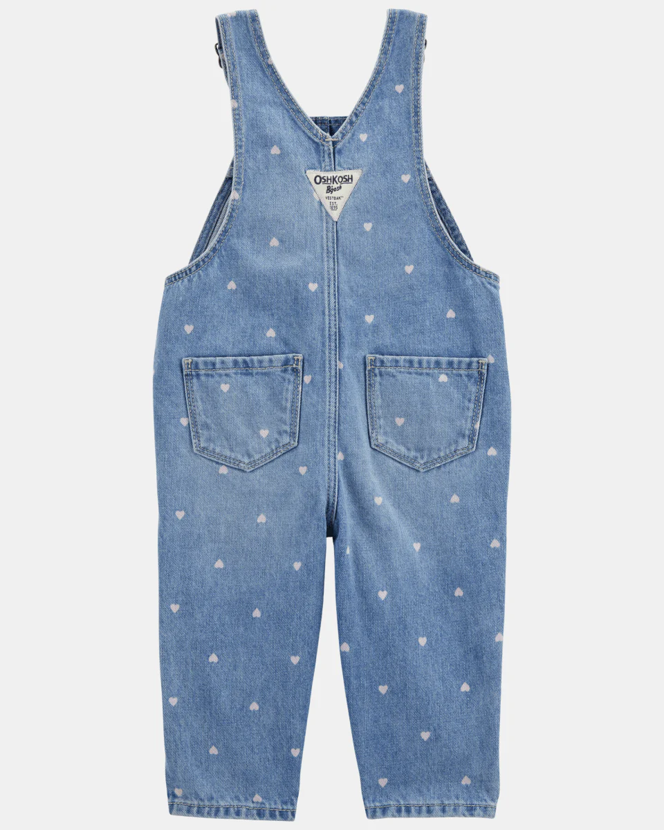 Peto denim knit azul con estampado de corazones - Image 2