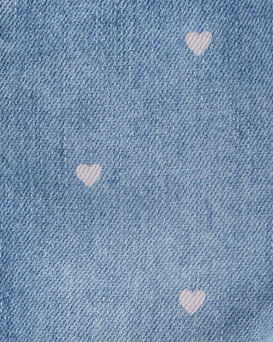 Peto denim knit azul con estampado de corazones - Image 3