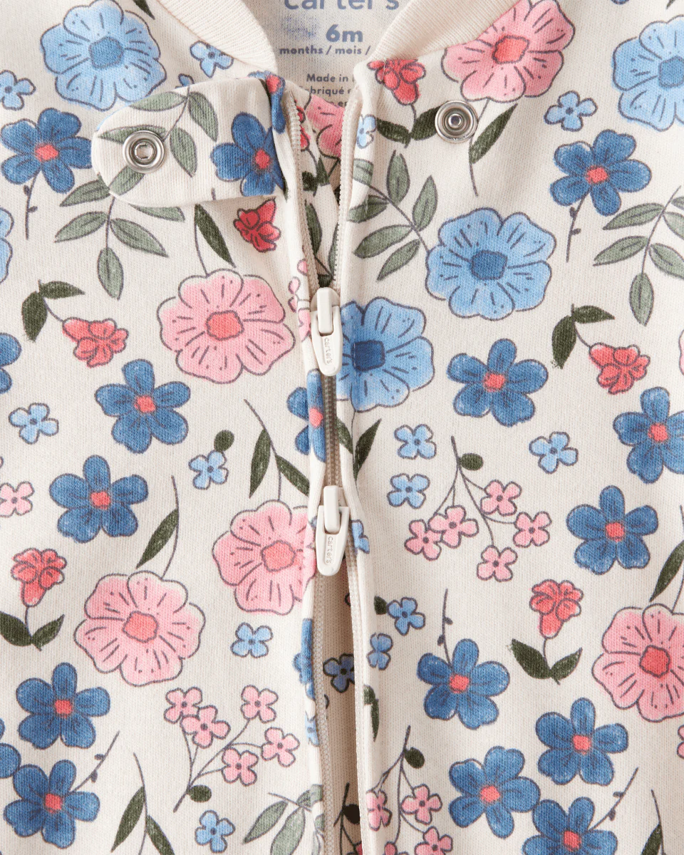 Pijama de algodón con estampado floral nostálgico - Image 2