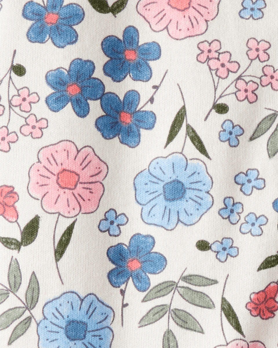 Pijama de algodón con estampado floral nostálgico - Image 3