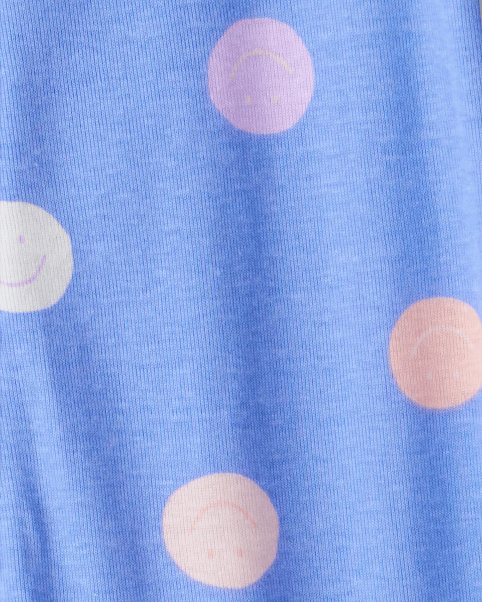 Pijama entero con estampado smiley en azul - Image 3