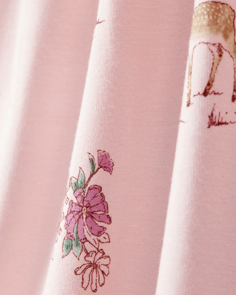 Pijama sostenible de algodón suave, diseño ciervos rosas - Image 5