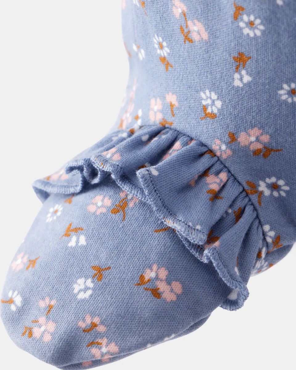 Pijama una pieza de algodón, con pie, diseño floral - Image 2