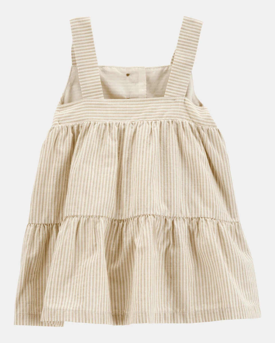 Vestido de algodón y vincha, diseño a rayas - Image 2